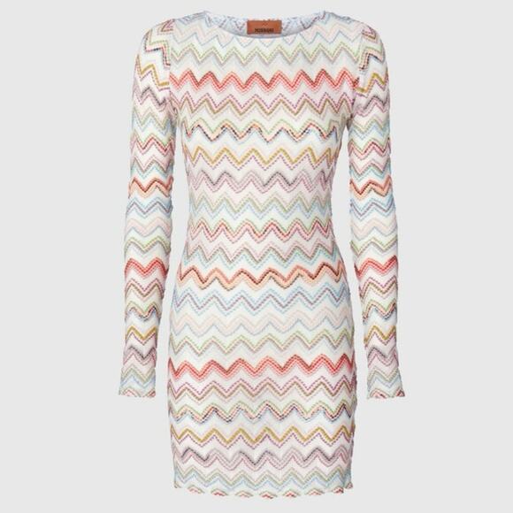 NWOT Missoni Short Cover-Up Dress with Zig-Zag Lamé SZ 44/ US 8 - Picture 1 of 7